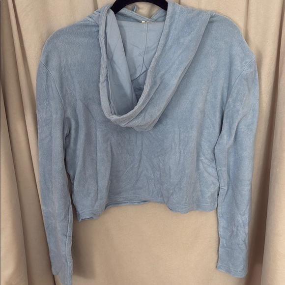 Light Blue Cropped Hoodie - Picture 5 of 6